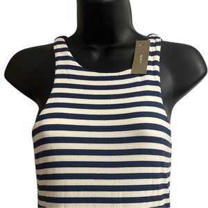 Navy and White Striped Nautical Form Fit Dress Sz XS NWT